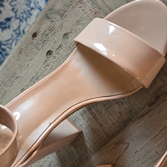 Mix No. 6 Blush Nude Block Heel Sandals Size 6 M Like New - Picture 6 of 13